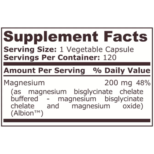 PURE NUTRITION - MAGNESIUM BISGLYCINATE - 120 Veg Capsules - 1